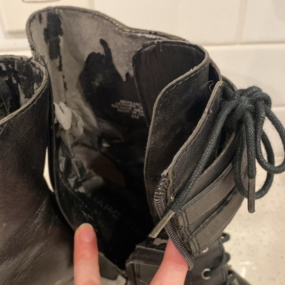 Y2k Leather chunky heel boots - Picture 4 of 6